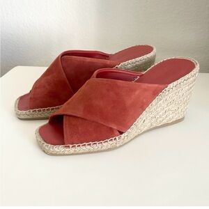 Vince "Gaelan" orange rust espadrille wedge sandal size 7 new!